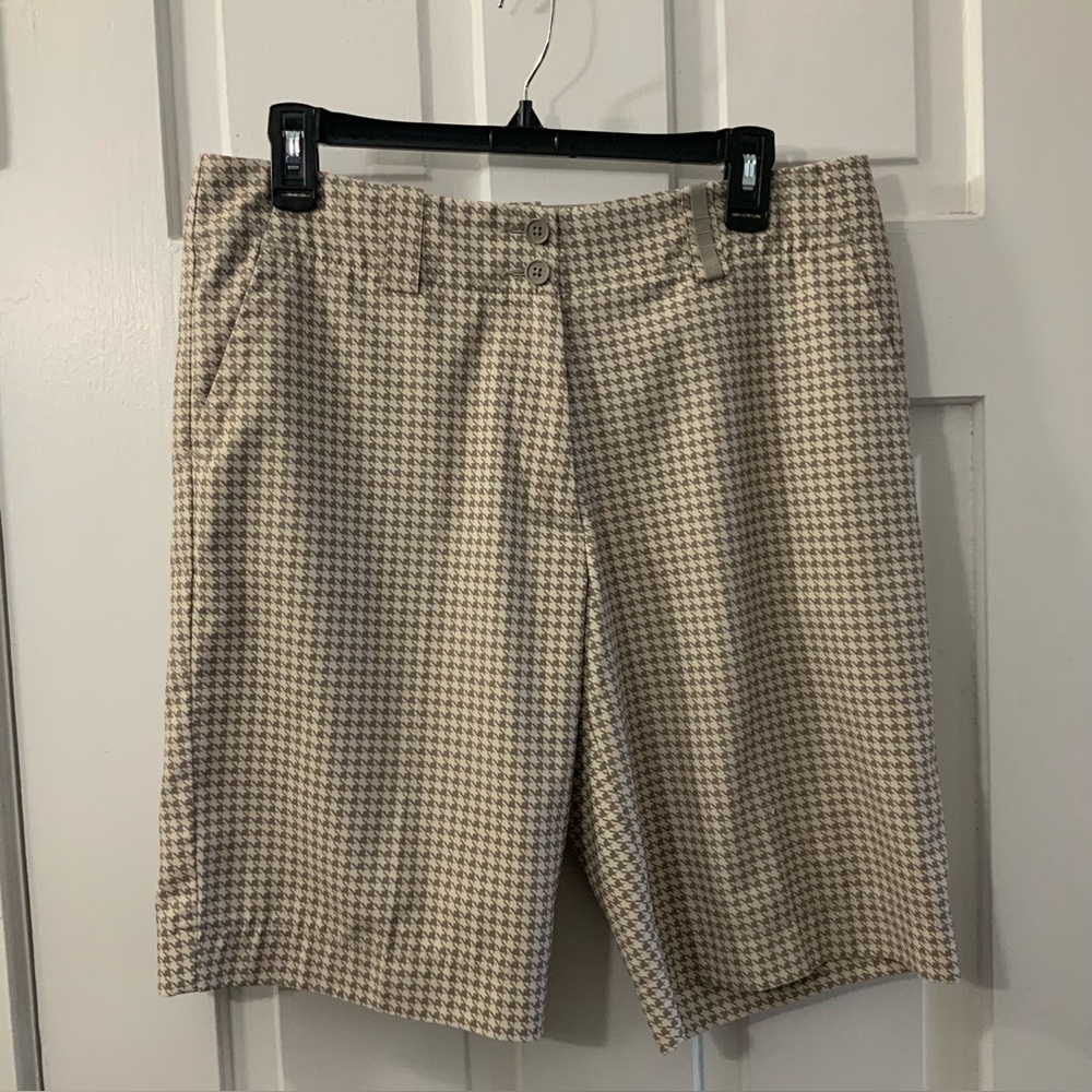 Nike Golf Fit Dry Tan Houndstooth Golf Short Size 10